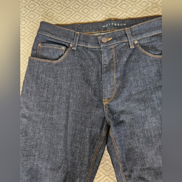 Men's Jeans Dark Blue Mott & Bow 34x32 - Picture 2 of 3